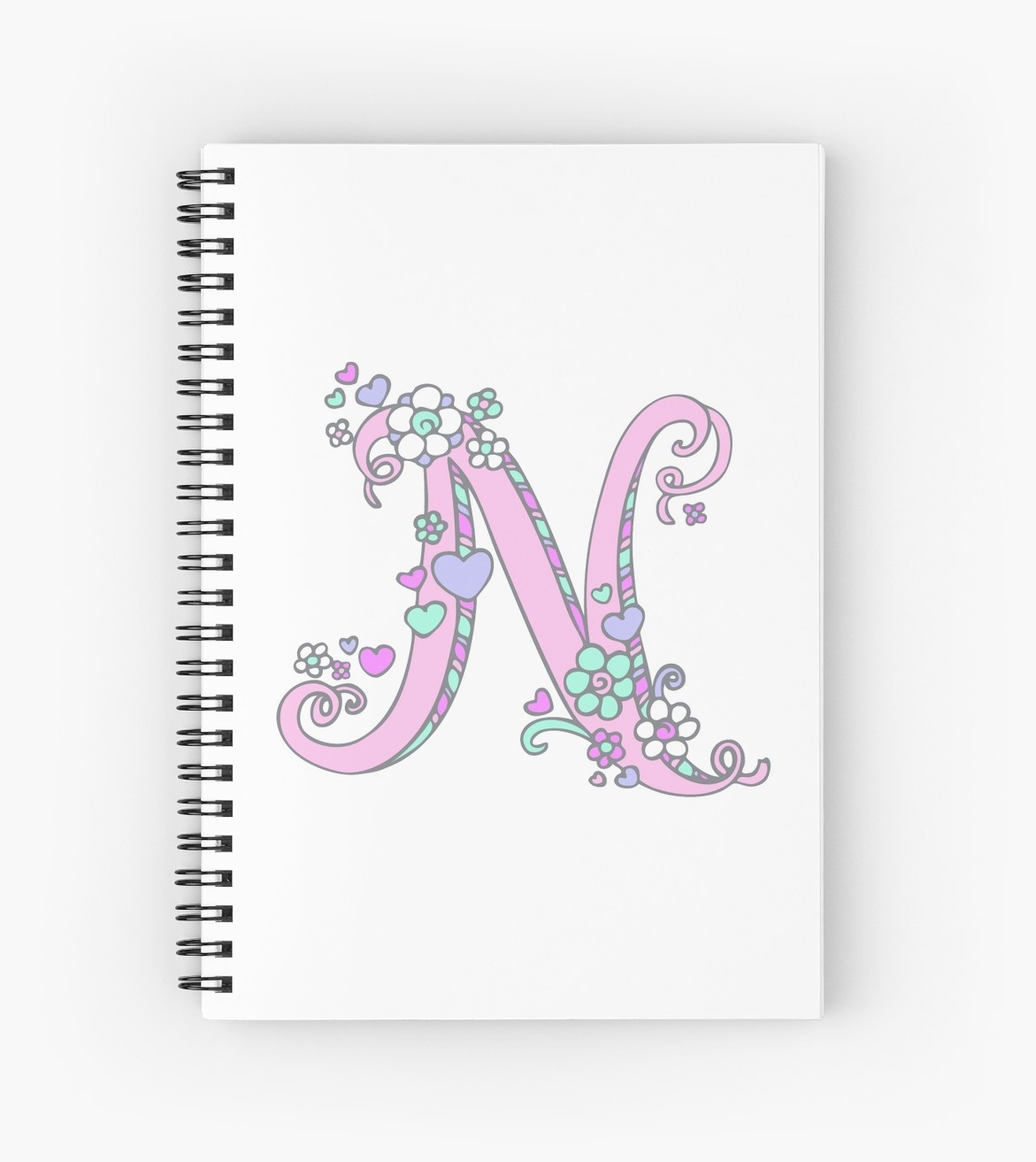 1171x1313 Letter N Drawing Doodle Monogram Art Spiral Notebooks - Letter N Drawing