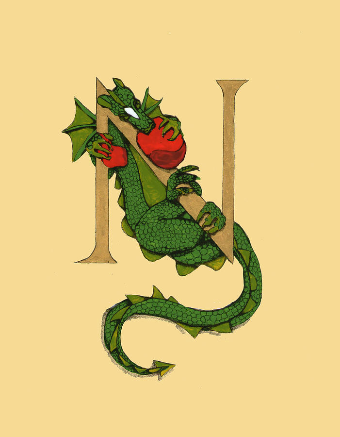701x900 Dragon Letter N Drawing - Letter N Drawing