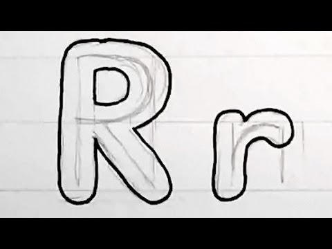 480x360 How To Draw Bubble Writing Real Easy - Letter R Drawing