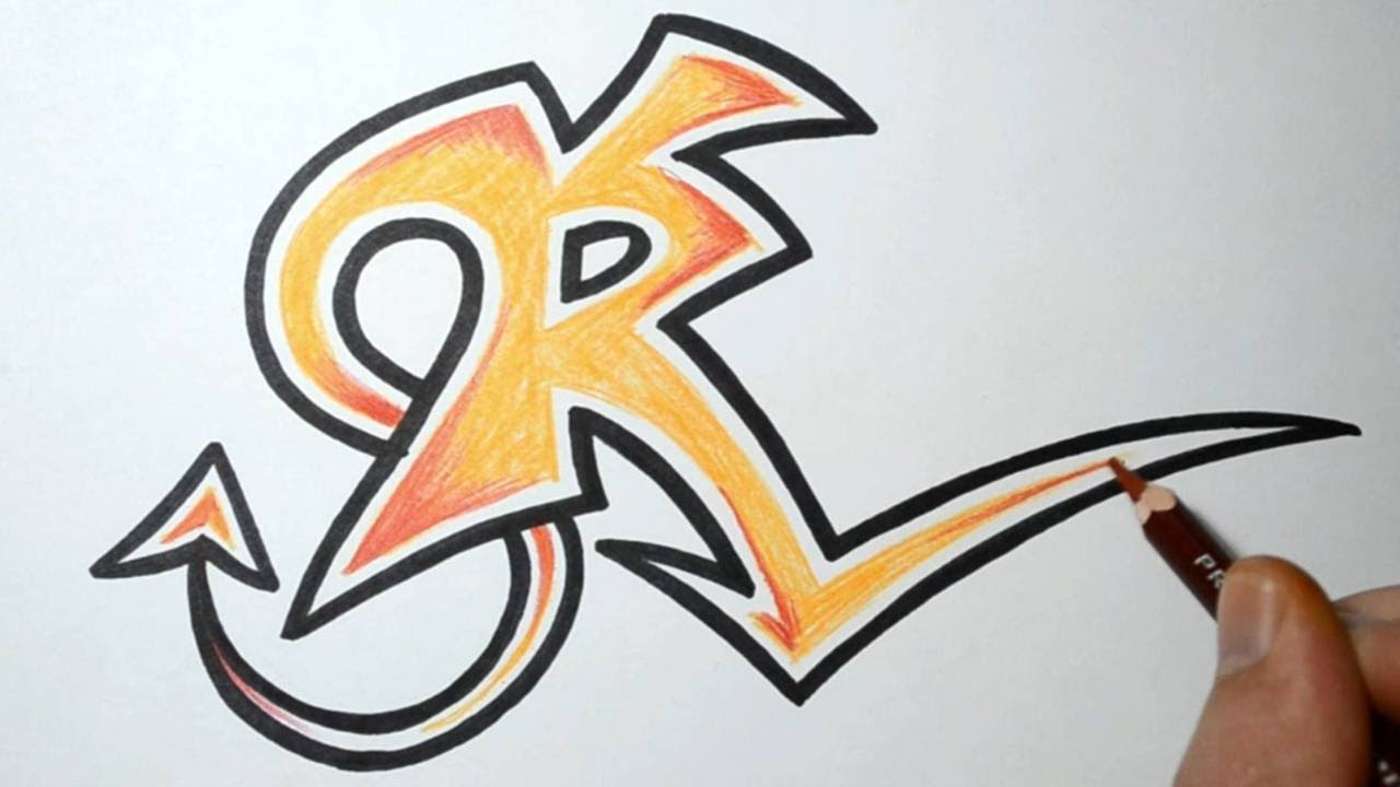 1280x720 How To Draw Wild Graffiti Letters - Letter R Drawing