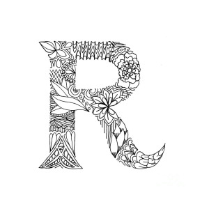 300x300 patterned letter r drawing - Letter R Drawing