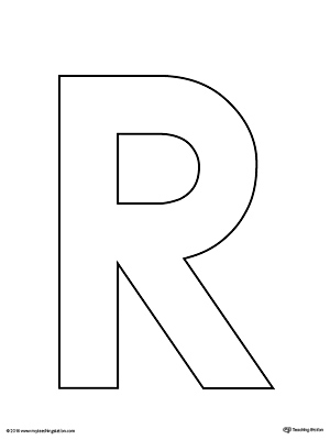 300x400 uppercase letter r template printable - Letter R Drawing