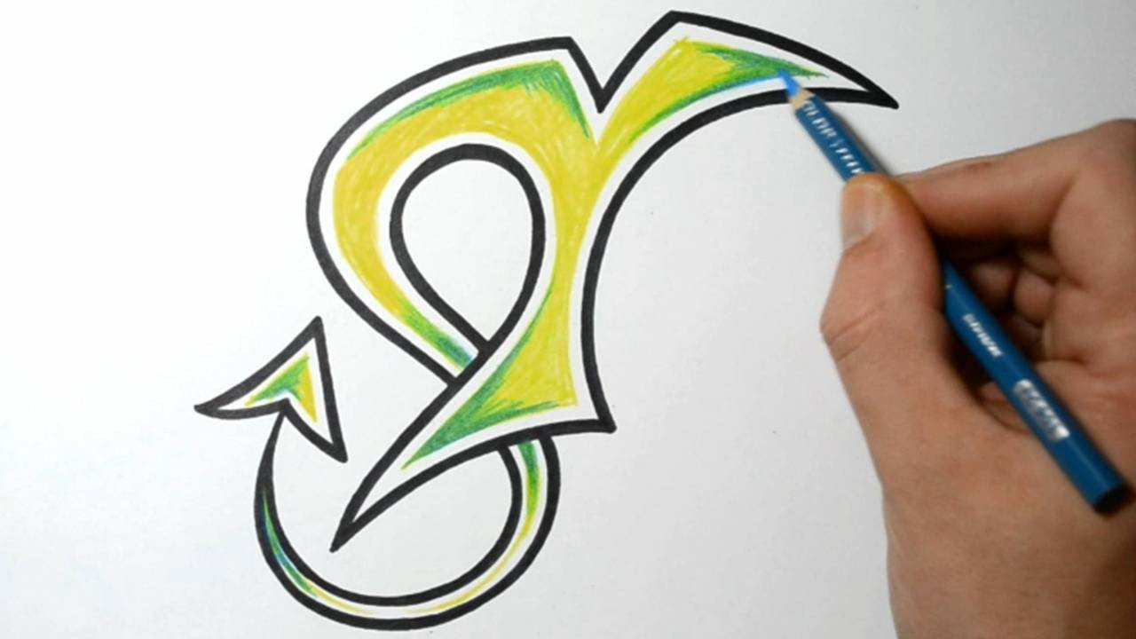 1280x720 How To Draw Wild Graffiti Letters - Letter T Drawing