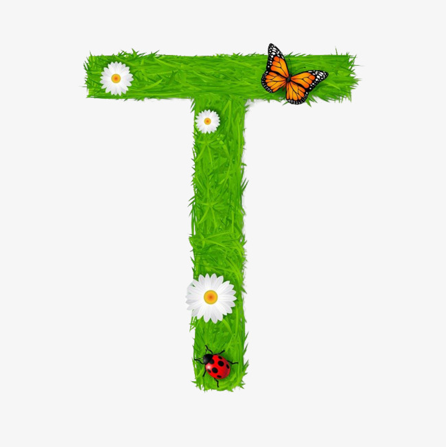 650x651 environmentally friendly letter t, letter clipart, grass, cartoon - Letter T Drawing