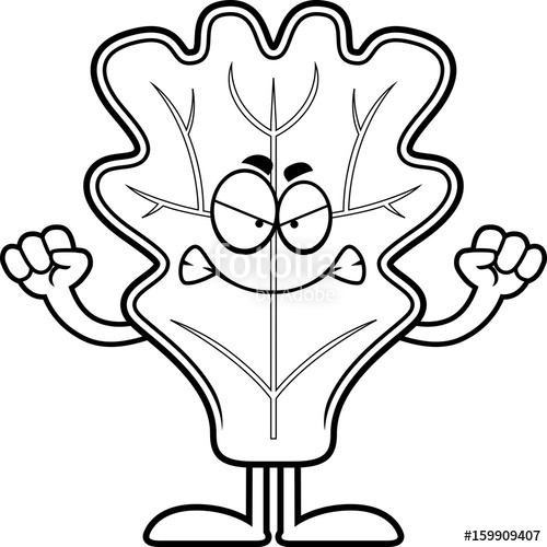 500x500 angry cartoon lettuce leaf stock image and royalty free vector - Lettuce Leaf Drawing