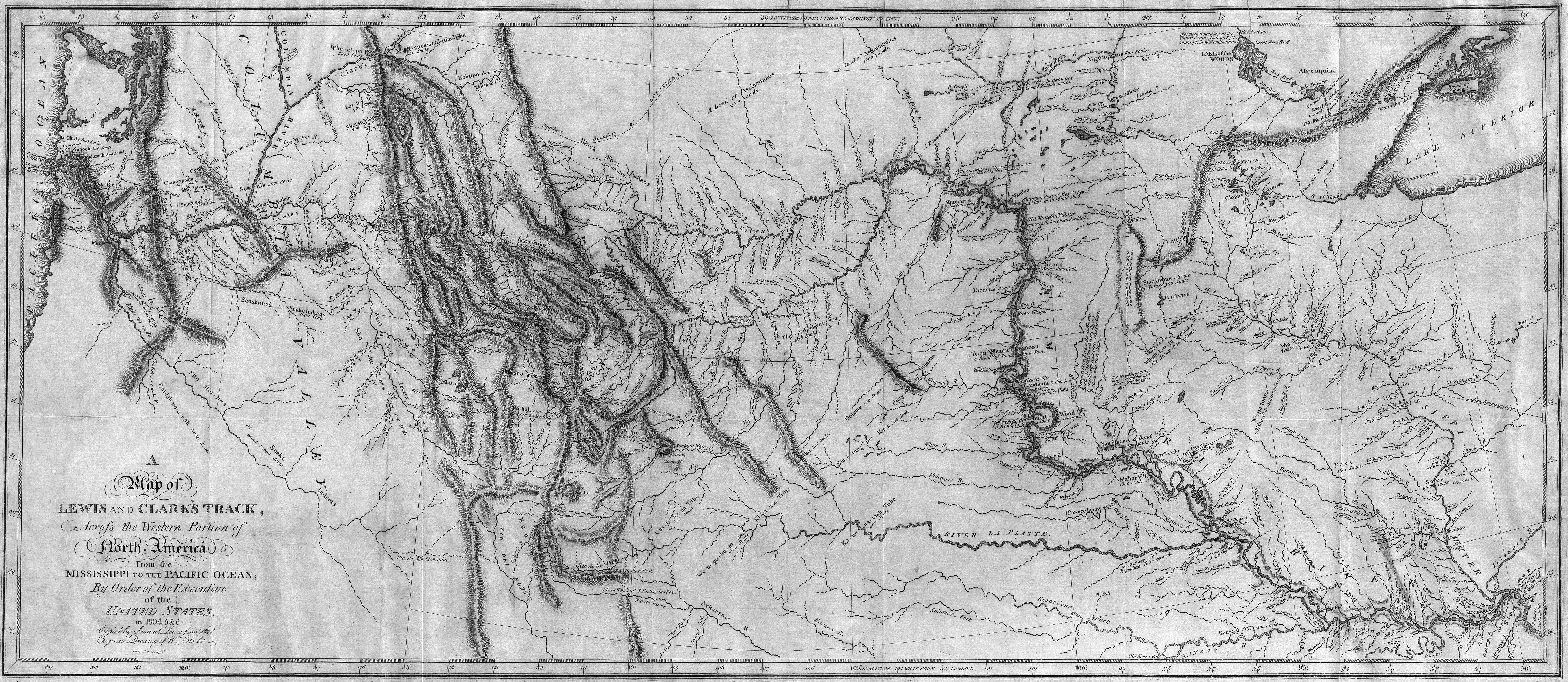 7000x3043 Filemap Of Lewis And Clark's Track, Across The Western Portion - Lewis And Clark Drawings