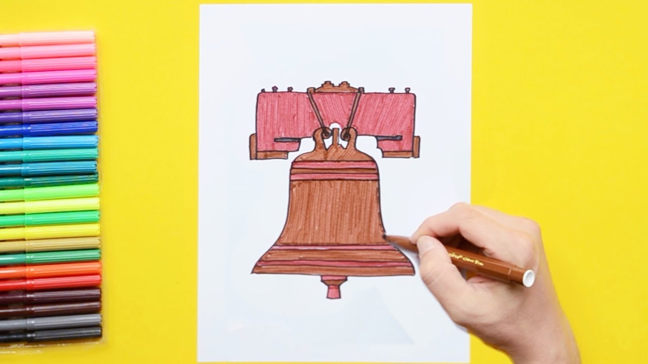 1280x720 How To Draw The Liberty Bell, Philadelphia - Liberty Bell Drawing