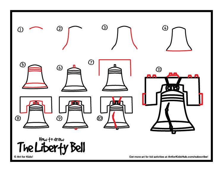 750x580 How To Draw The Liberty Bell - Liberty Bell Drawing