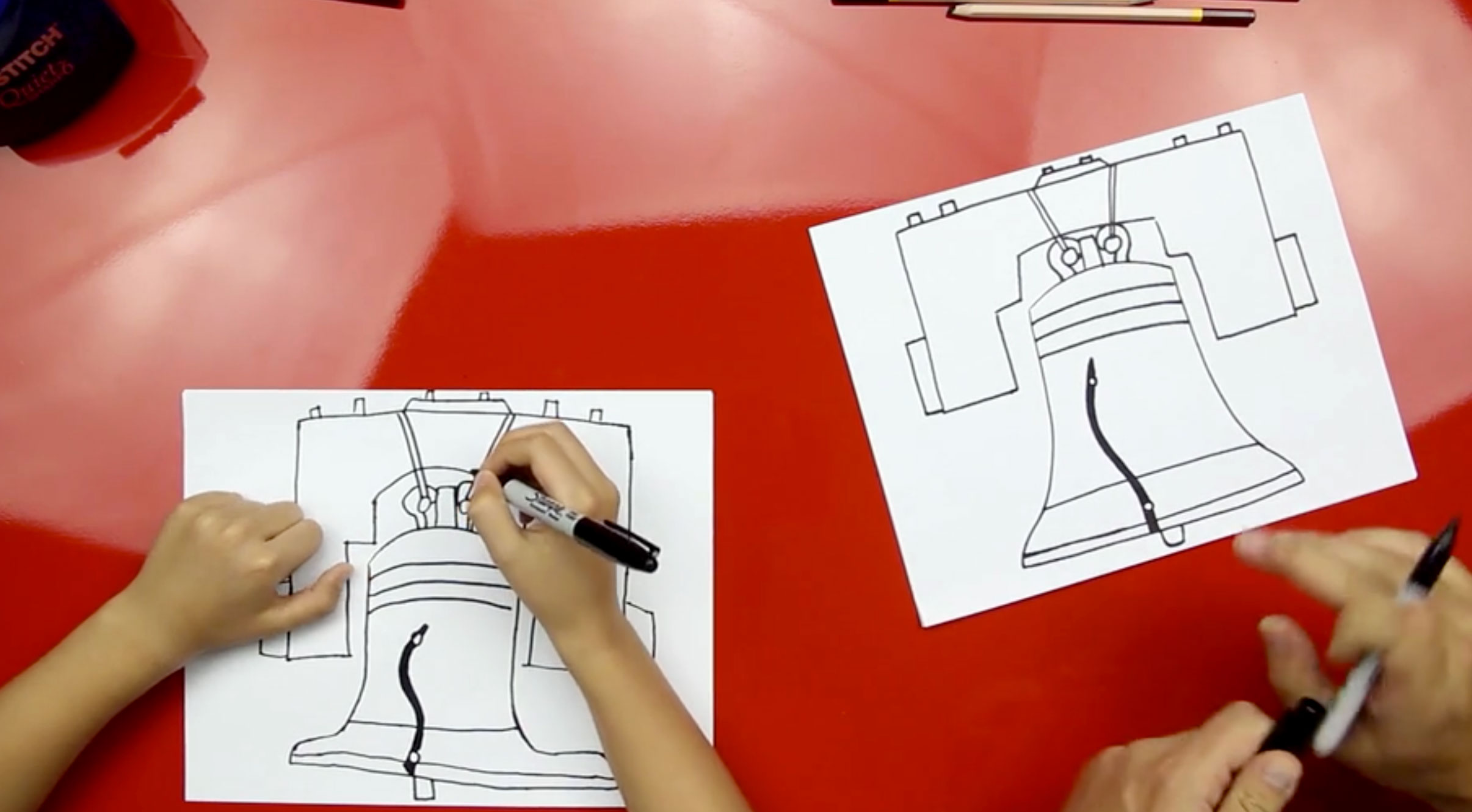 2411x1330 How To Draw The Liberty Bell - Liberty Bell Drawing