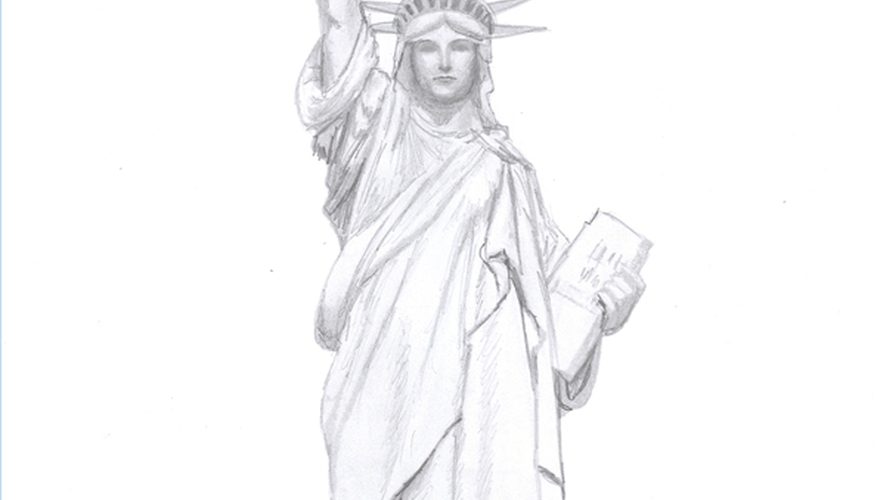 877x500 How To Draw The Statue Of Liberty Our Pastimes - Liberty Drawing