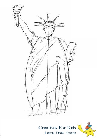 328x464 How To Draw The Statue Of Liberty Step - Liberty Drawing