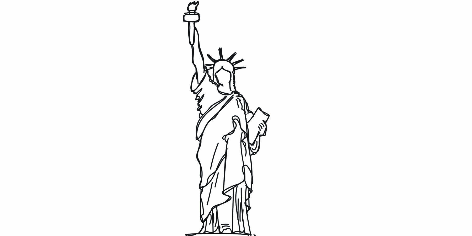 1800x900 Cycle Week Statue Of Liberty - Liberty Drawing