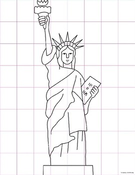 270x350 Draw The Statue Of Liberty Grid Method - Liberty Drawing