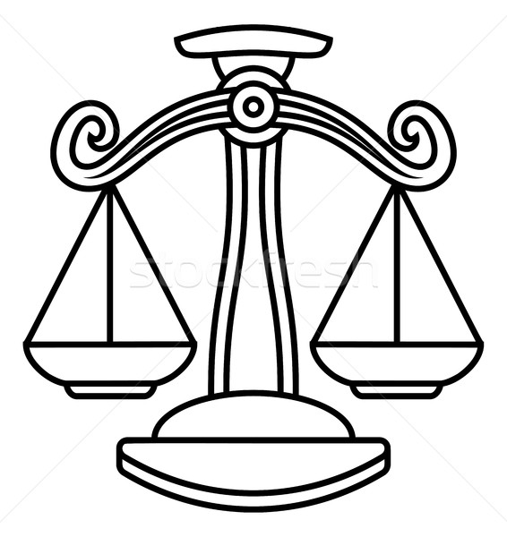 566x600 Libra Scales Zodiac Sign Vector Illustration Christos Georghiou - Libra Scale Drawing
