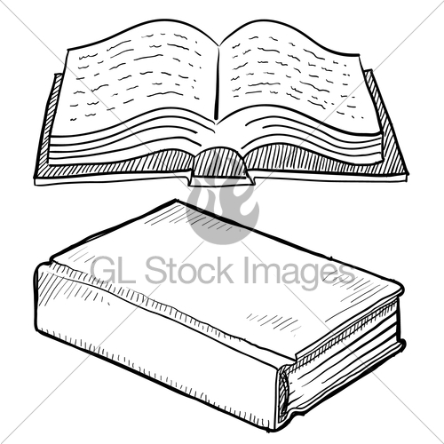 500x500 bible or library book sketch gl stock images - Library Books Drawing