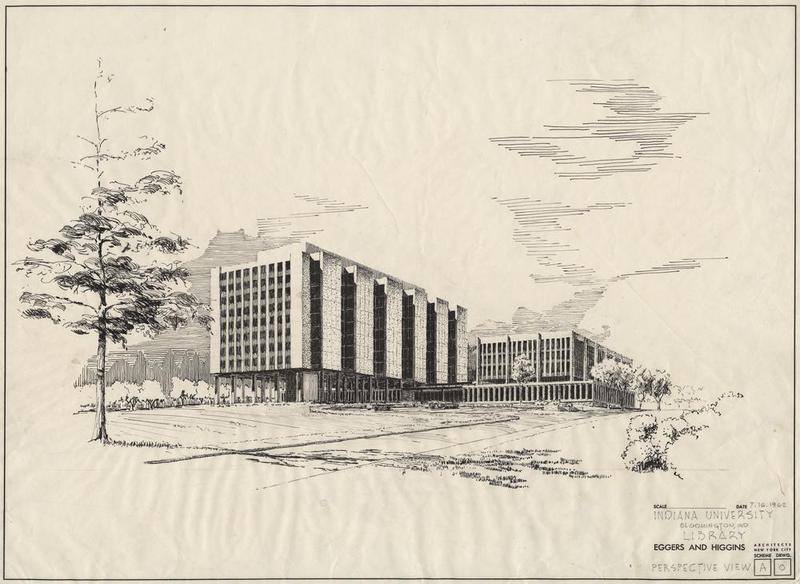 800x584 design history of the herman b wells library history - Library Building Drawing