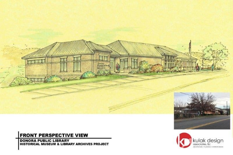 800x533 donora library addition project - Library Building Drawing