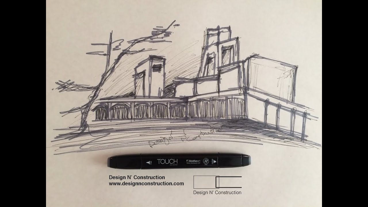 1280x720 draw perspective of library building tutorial - Library Building Drawing