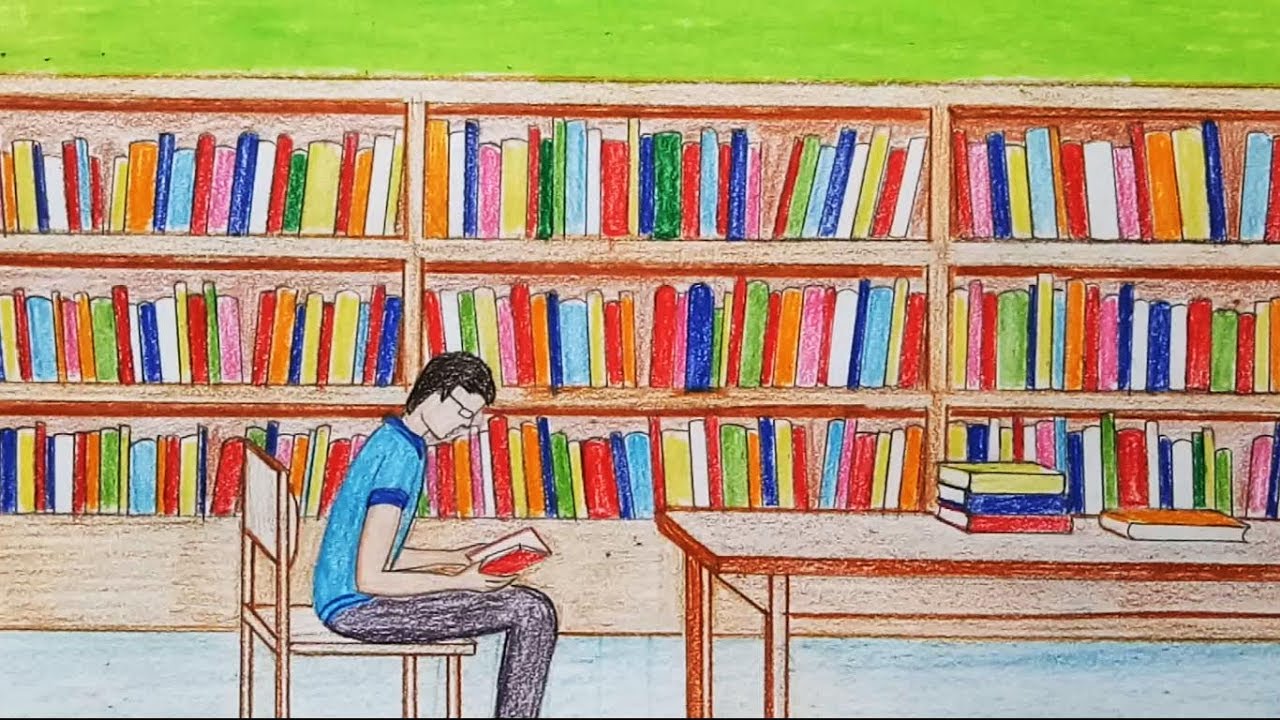 Нарисовать рисунок библиотеку. Библиотека рисунок. Рисование библиотека. Библиотека рисунок для детей. Библиотека рисунок карандашом.