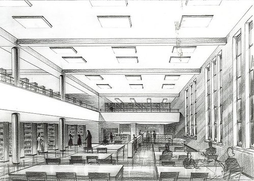 499x355 Library Plans - Library Drawing