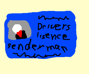 300x250 Slenderman's Drivers License Drawing - License Drawing