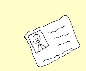 300x250 Stick Man Driver's License Drawing - License Drawing