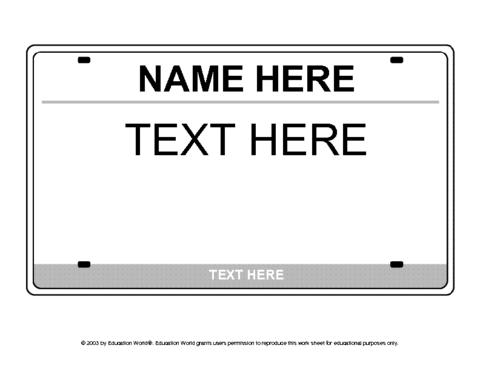 480x371 License Plate Icebreaker Template Education World - License Plate Drawing