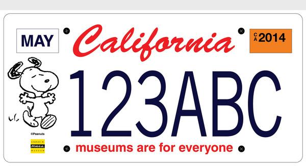 600x327 snoopy license plates to benefit california museums the mercury news - License Plate Drawing