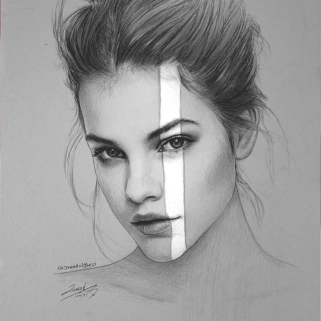 640x640 rostros in bio art, drawings - Lie Drawing