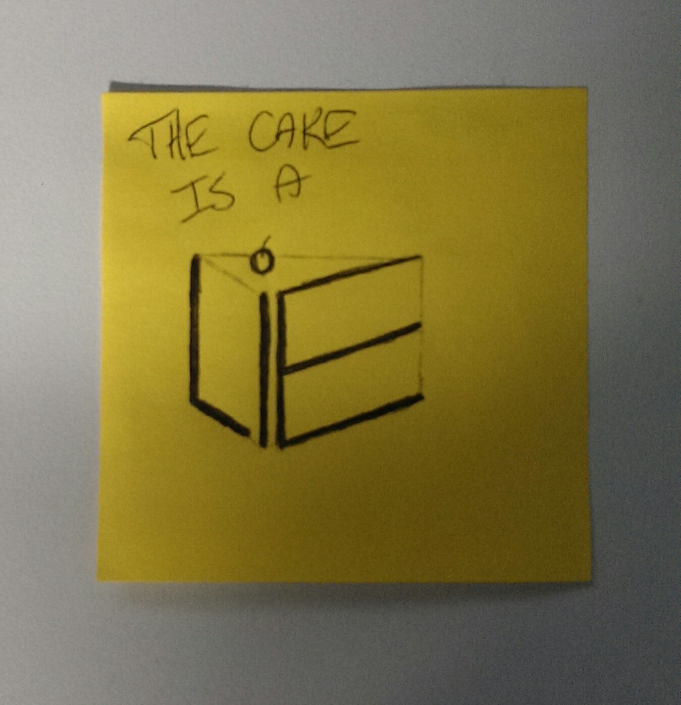 1349x1396 what's up with the the cake is a lie post on rpics outoftheloop - Lie Drawing