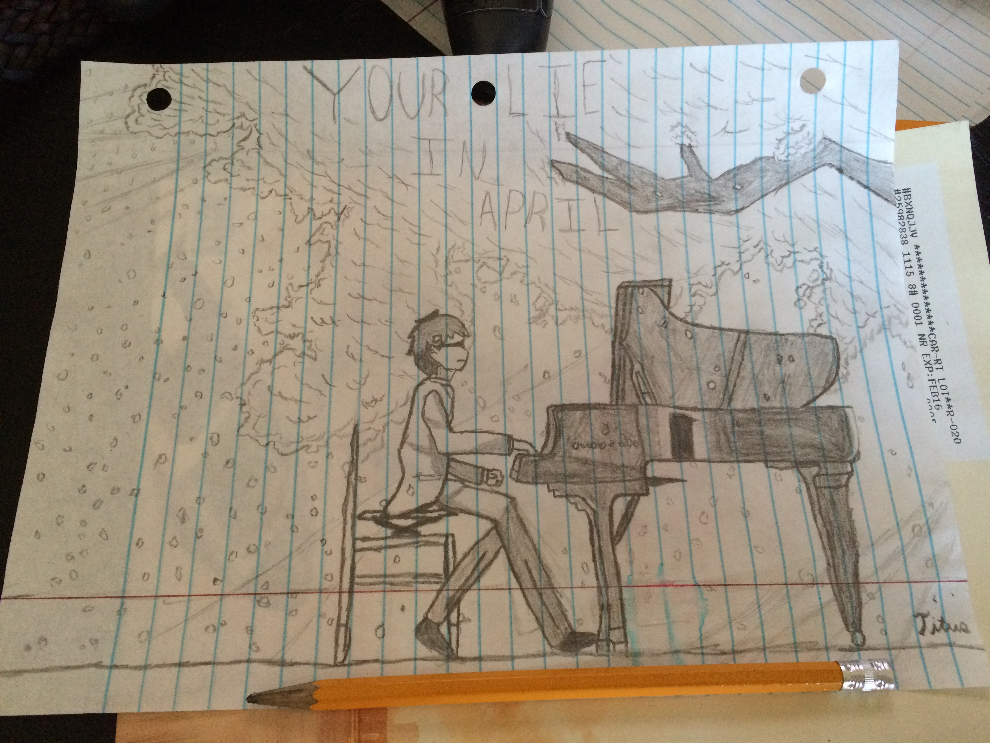 3264x2448 your lie in april drawing - Lie Drawing