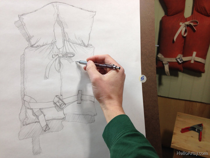 720x540 Life Jacket Painting - Life Jacket Drawing