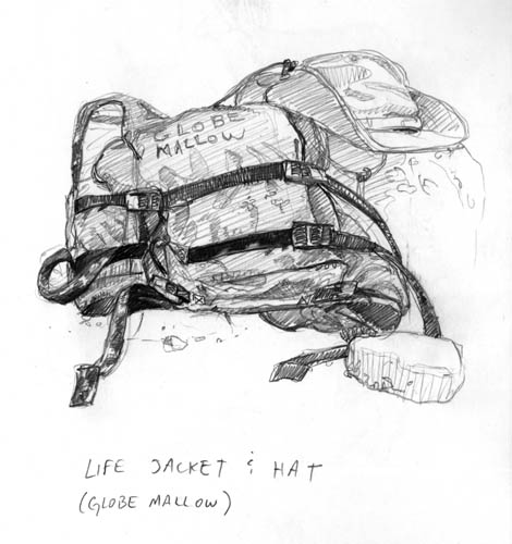 470x500 David Deen Webstudio Still Life With Life Jacket And Hat - Life Jacket Drawing
