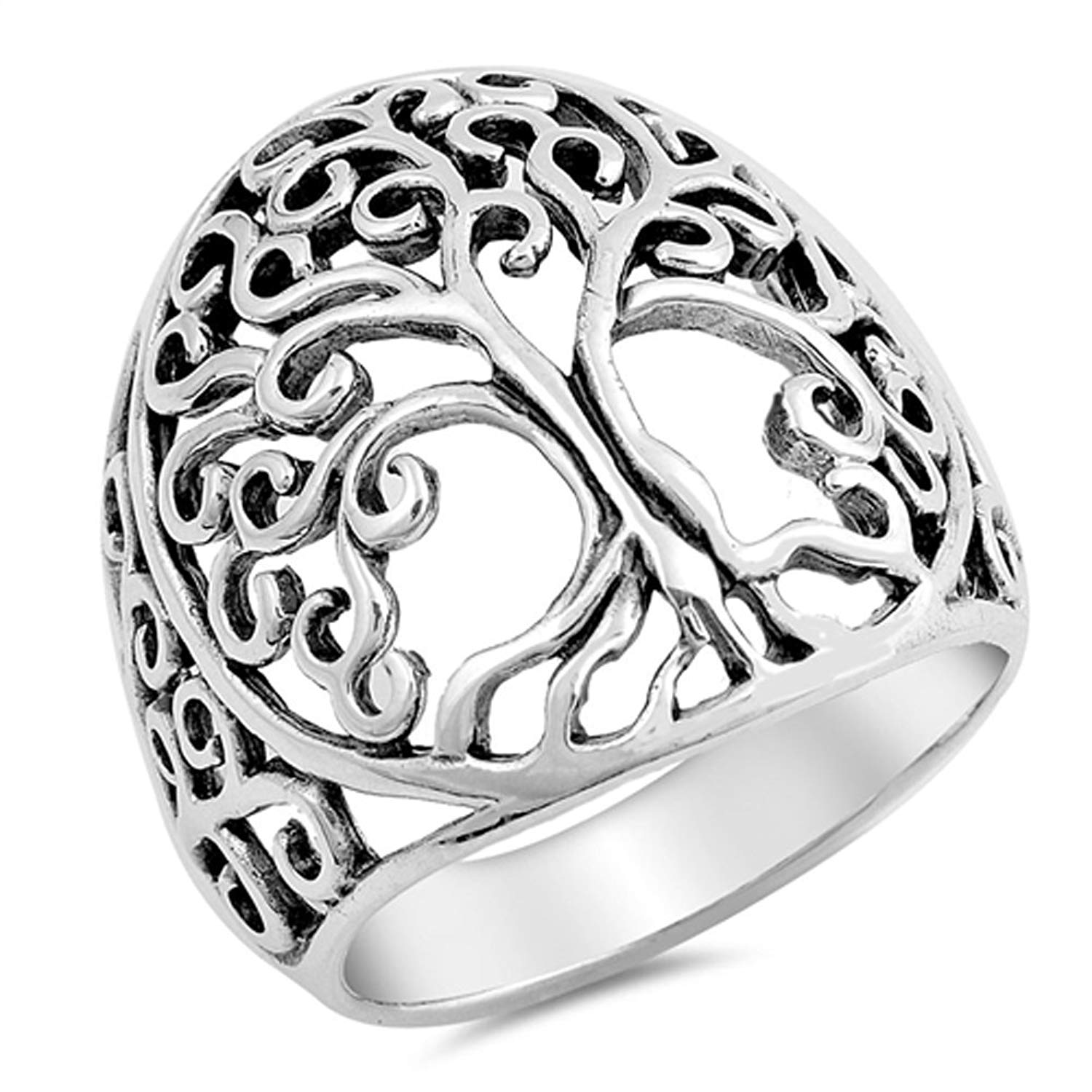 1500x1500 Filigree Tree Of Life Ring Sterling Silver - Life Ring Drawing