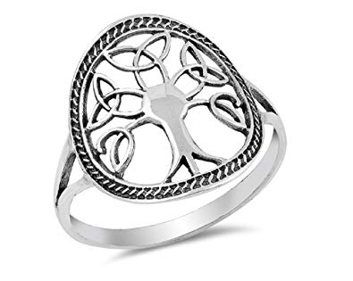 395x315 Sterling Silver Celtic Tree Of Life Ring Jewelry - Life Ring Drawing