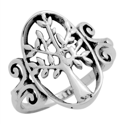 500x500 Womens Sterling Silver Oval Family Tree Of Life Ring Filigree - Life Ring Drawing