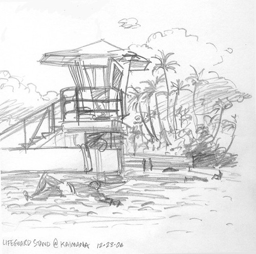 500x496 Life - Lifeguard Stand Drawing
