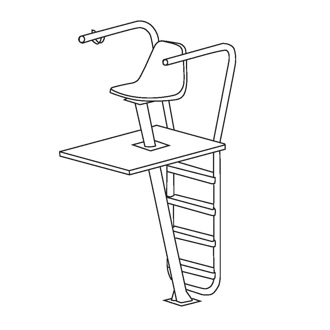1111x1110 Outlook I Lifeguard Chair - Lifeguard Stand Drawing