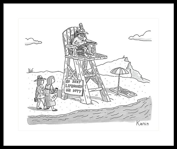 600x506 Two Women Walk Up To A Lifeguard Stand Framed Print - Lifeguard Stand Drawing