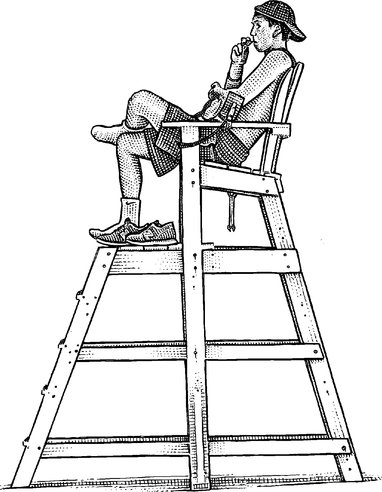 382x492 With Too Few Lifeguards, It's Everybody Out Of The Pool - Lifeguard Stand Drawing