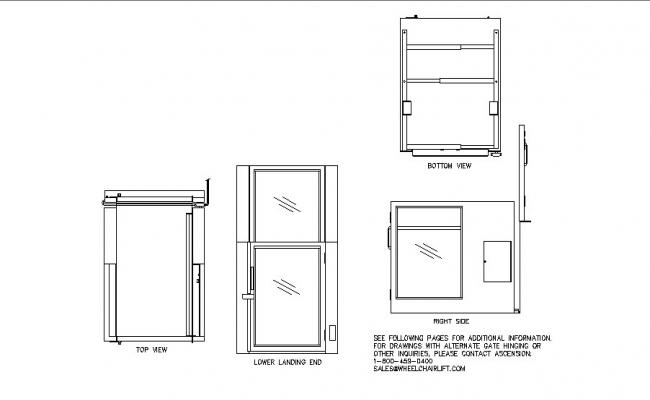 650x400 protege series wheelchair lift model cad drawing details dwg - Lift Drawing
