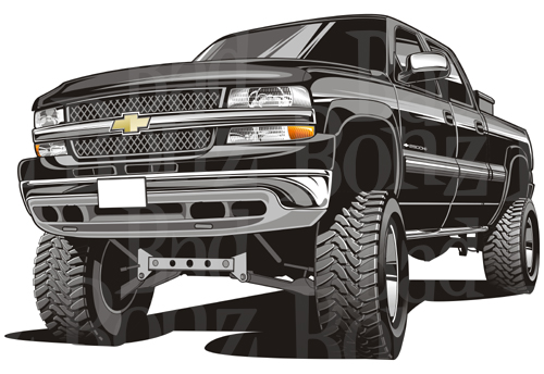 500x344 lifted chevy truck clipart - Lifted Truck Drawings