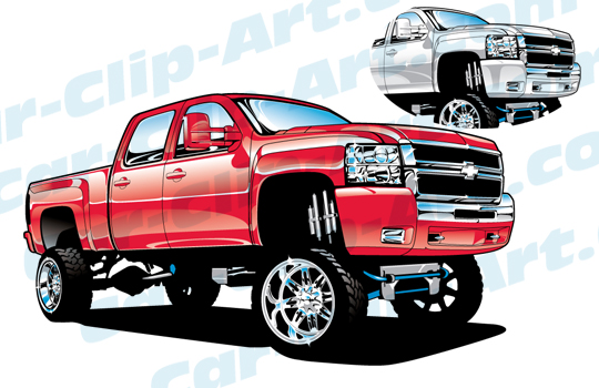 540x350 lifted truck drawing - Lifted Truck Drawings