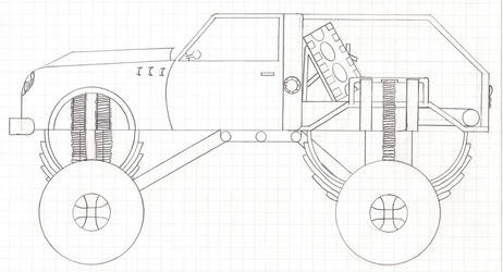 462x250 lifted truck with flatbed - Lifted Truck Drawings