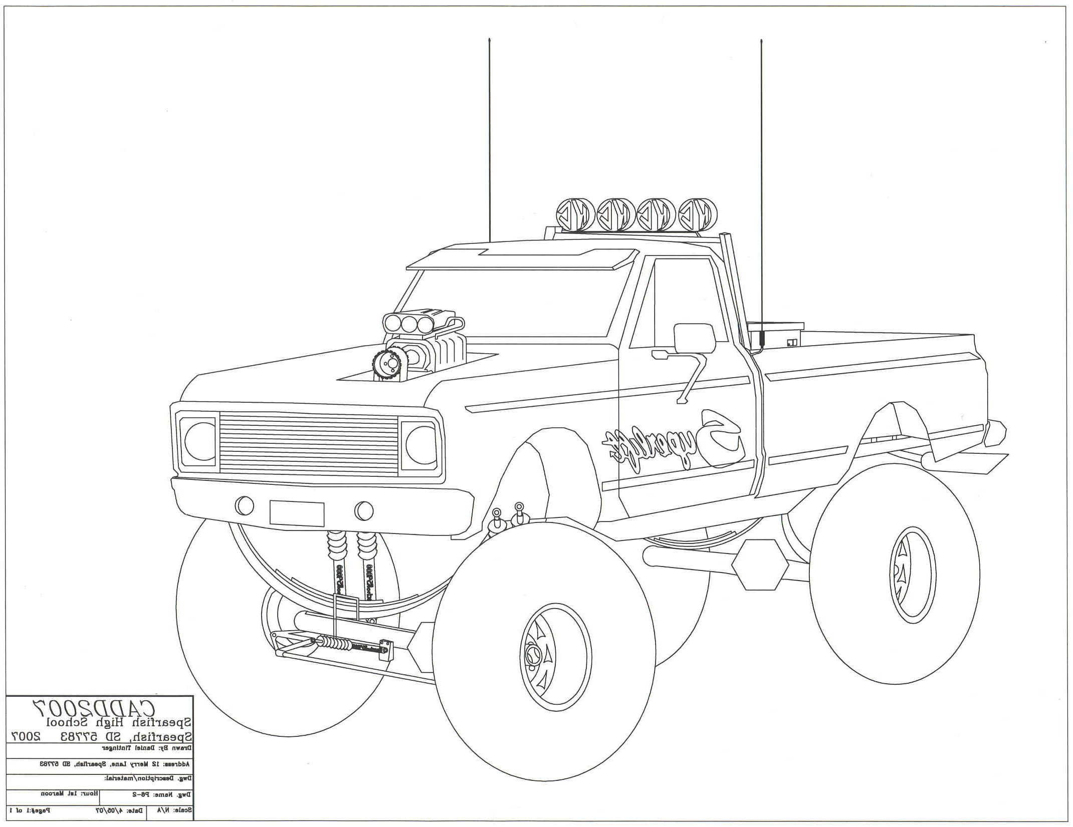 Best Lifted Truck Drawing Image - Lifted Truck Drawings. 