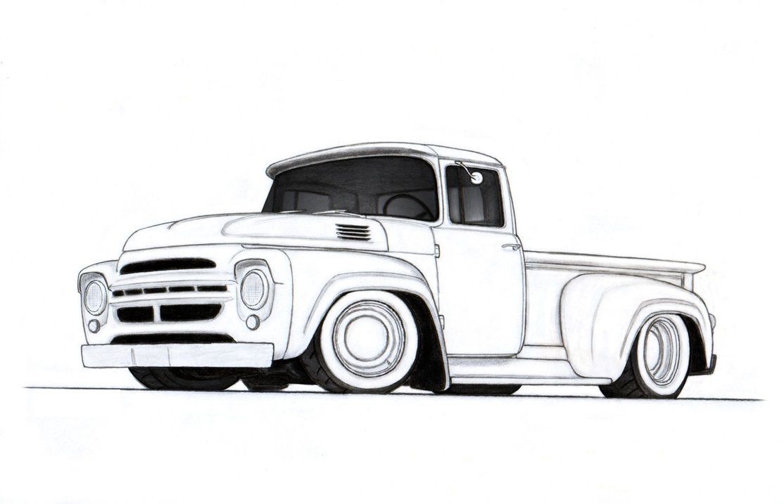1114x717 cartoons custom pickup trucks, pickup - Lifted Truck Drawings