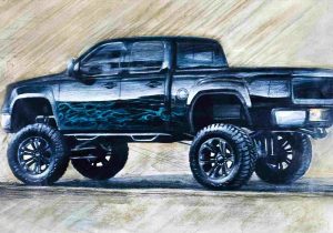 Lifted Truck Drawings at PaintingValley.com | Explore collection of ...