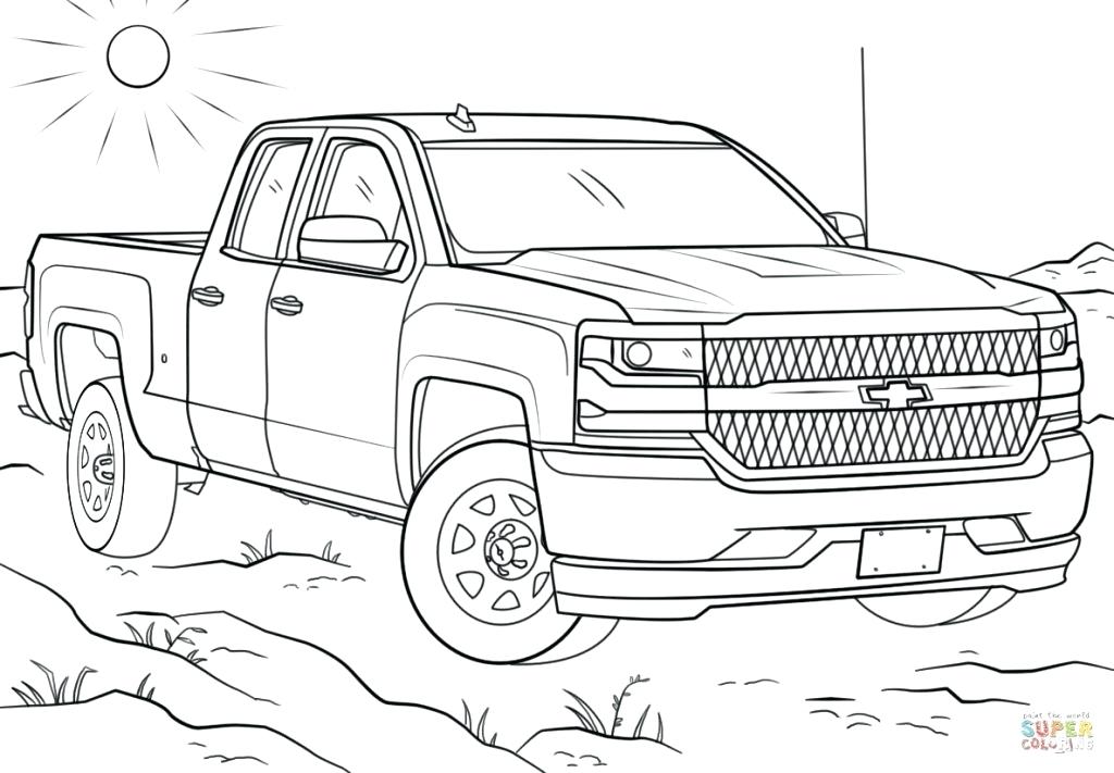 1024x711 Chevy Coloring Pages Lifted Truck Outline Drawing Sketch - Lifted Truc...