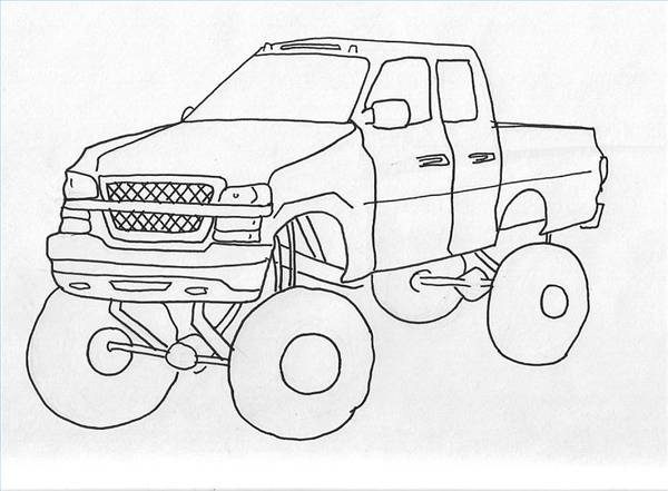 Drawn Truck Lifted Truck - Lifted Truck Drawings. 