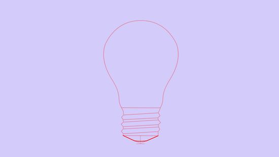 550x309 how to draw a light bulb steps - Light Bulb Drawing